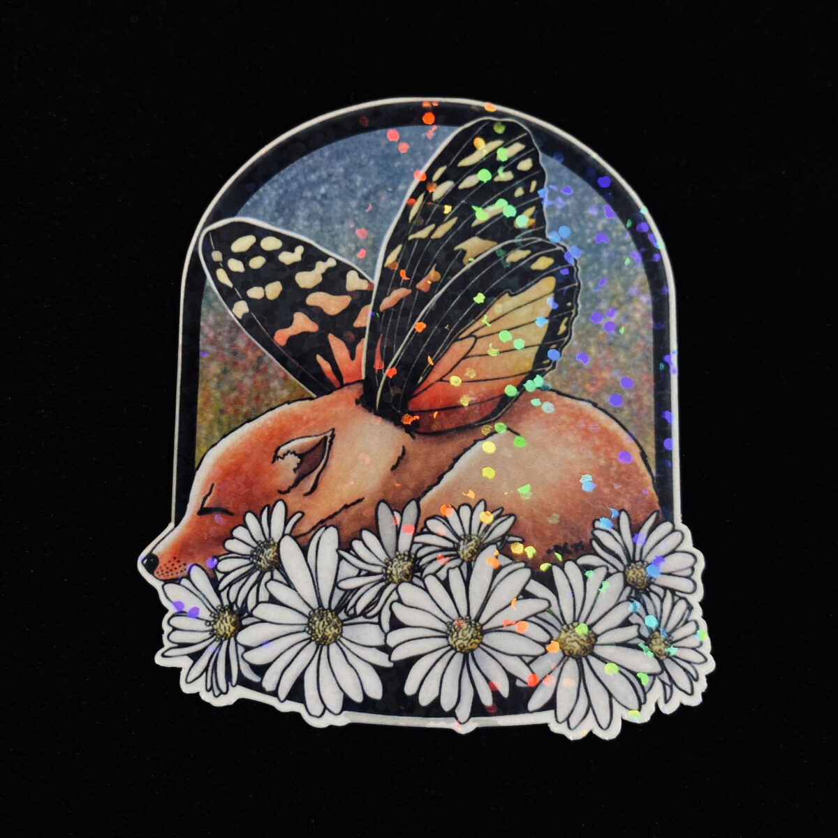 Daisy Dreamer Red Fox Sticker Holographic