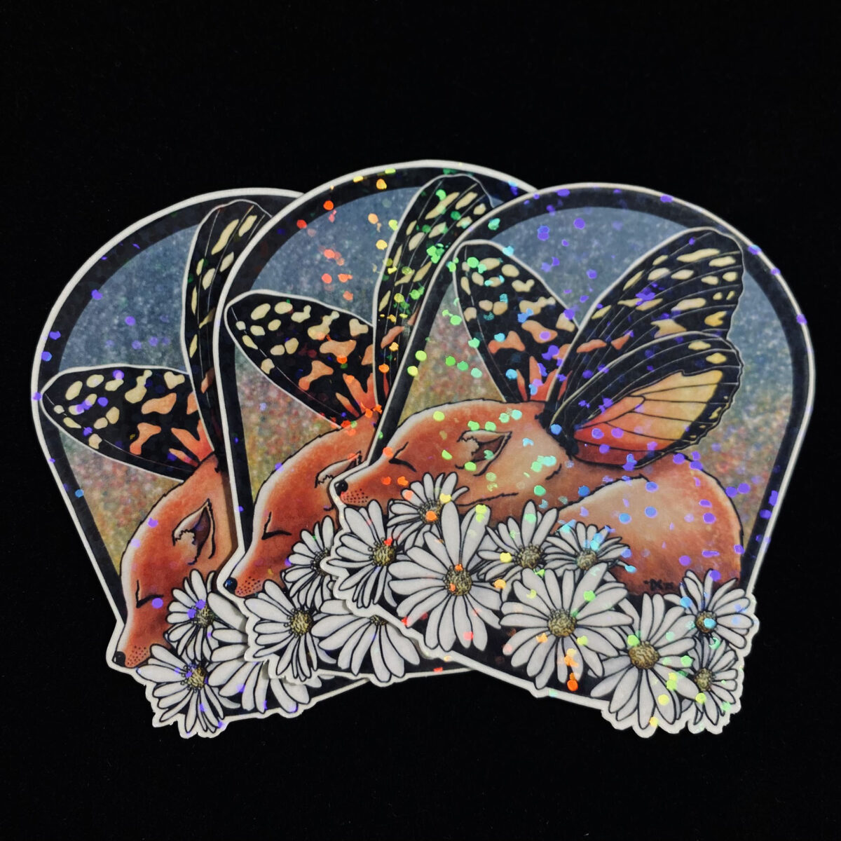 Daisy Dreamer Red Fox Sticker Holographic - Image 3