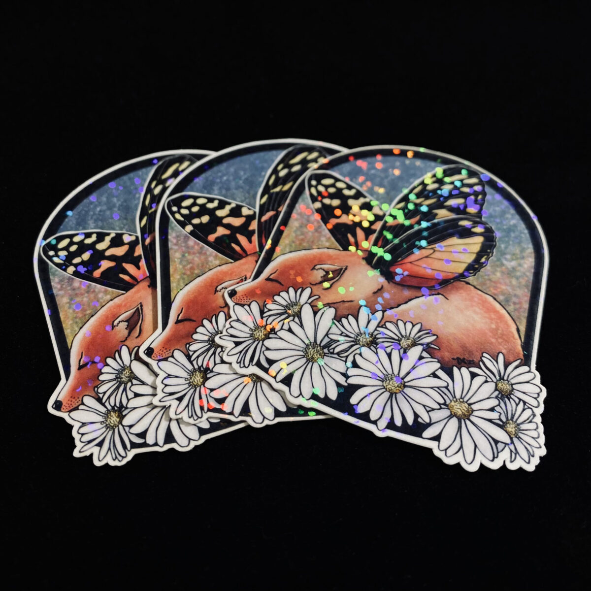 Daisy Dreamer Red Fox Sticker Holographic - Image 4