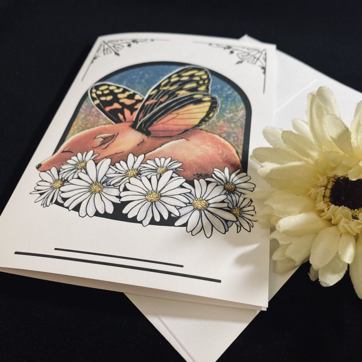 Daisy Dreamer Red Fox Greeting Card - Image 3