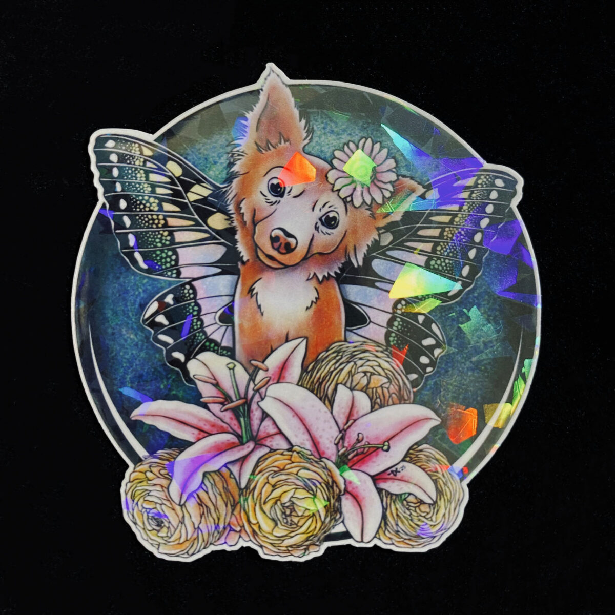 Lily Luminosity Fairy Pup Sticker Holographic