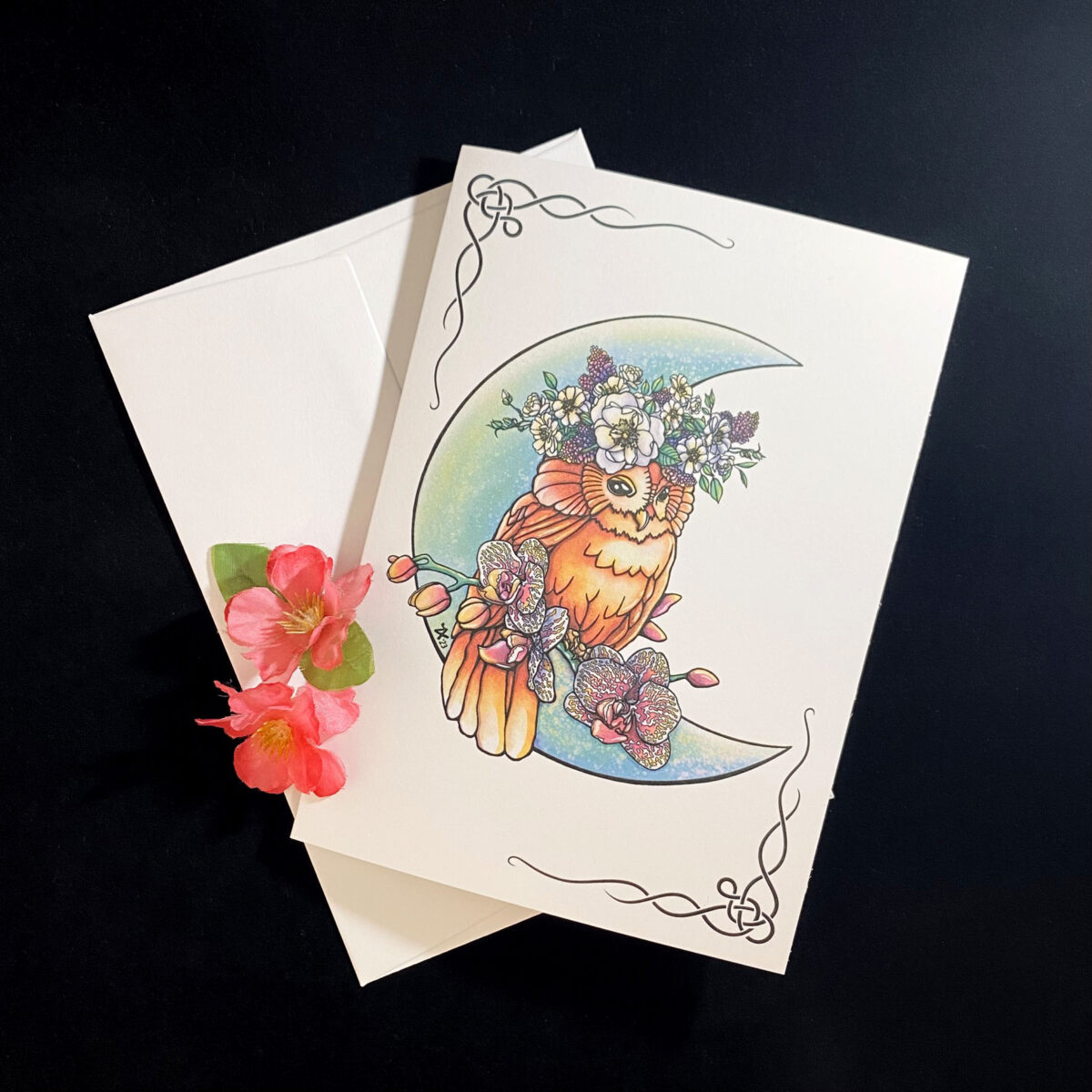 Moonlight Sentinel Owl Greeting Card