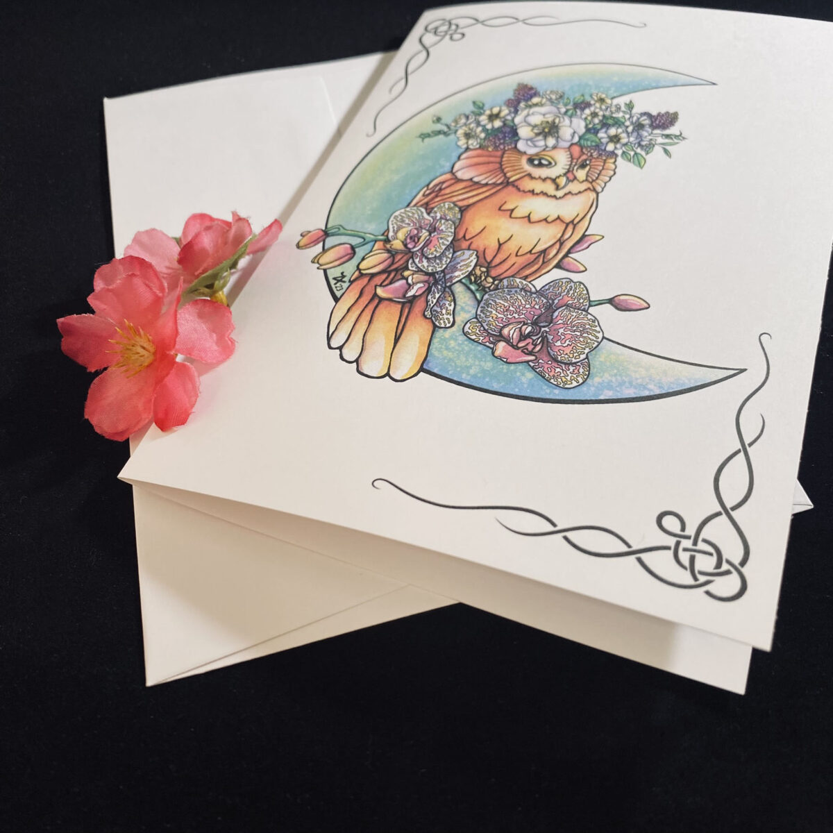 Moonlight Sentinel Owl Greeting Card - Image 2