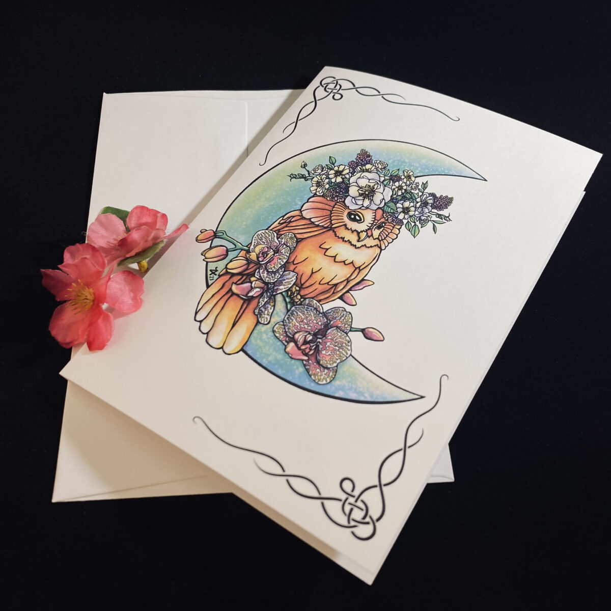 Moonlight Sentinel Owl Greeting Card - Image 3