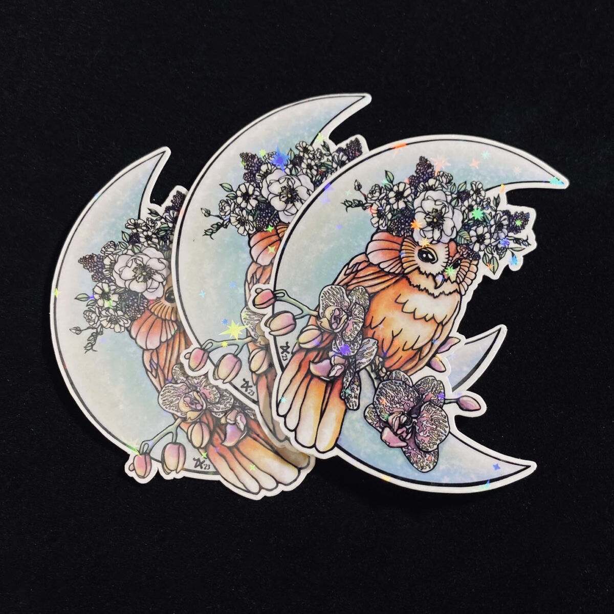 Moonlight Sentinel Owl Sticker Holographic - Image 3